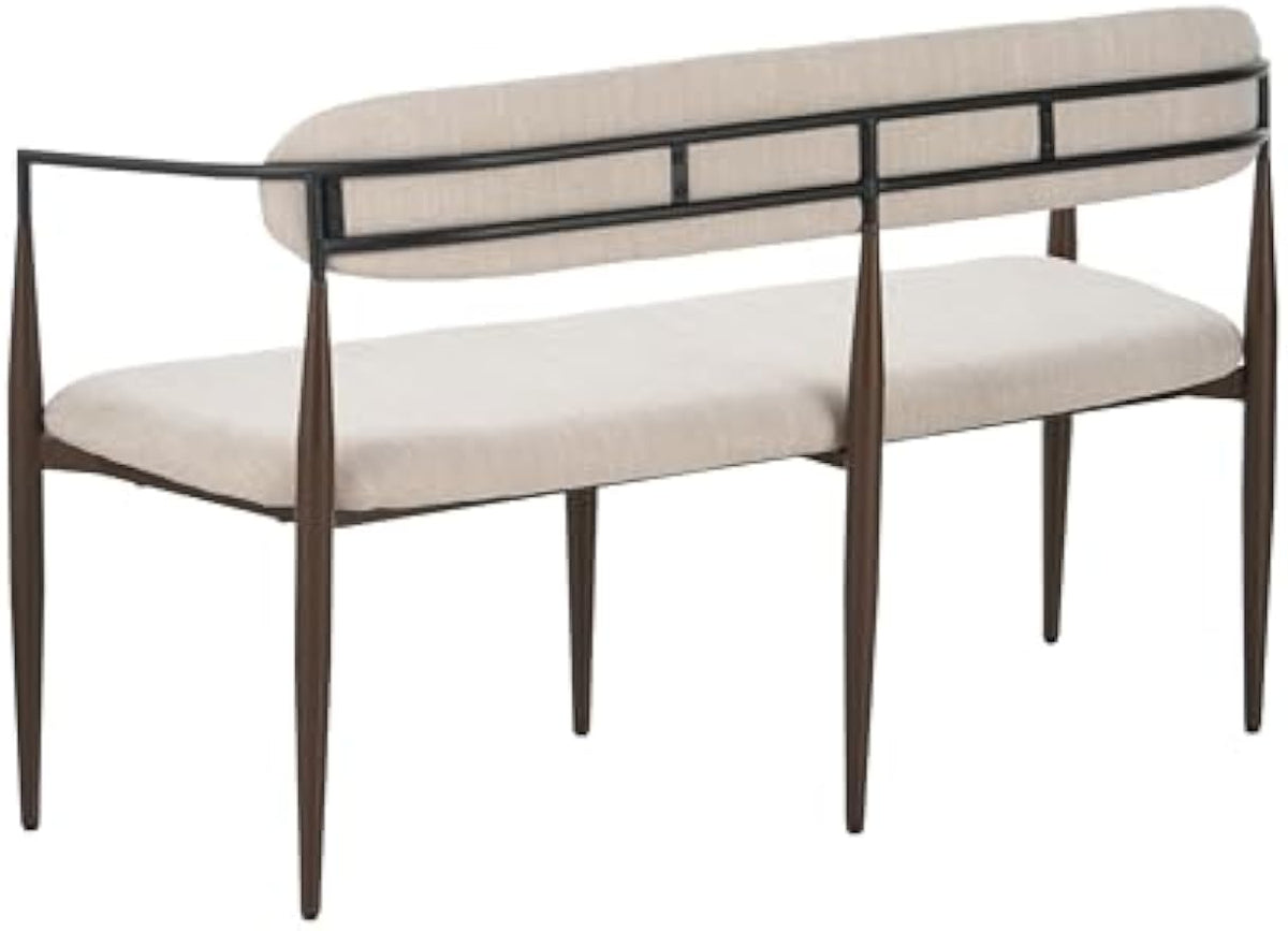 Modern Metal‑Frame Upholstered Loveseat Settee
