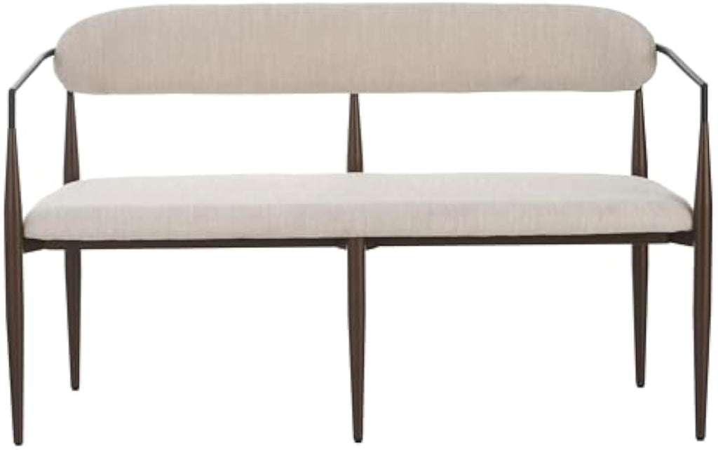 Modern Metal‑Frame Upholstered Loveseat Settee