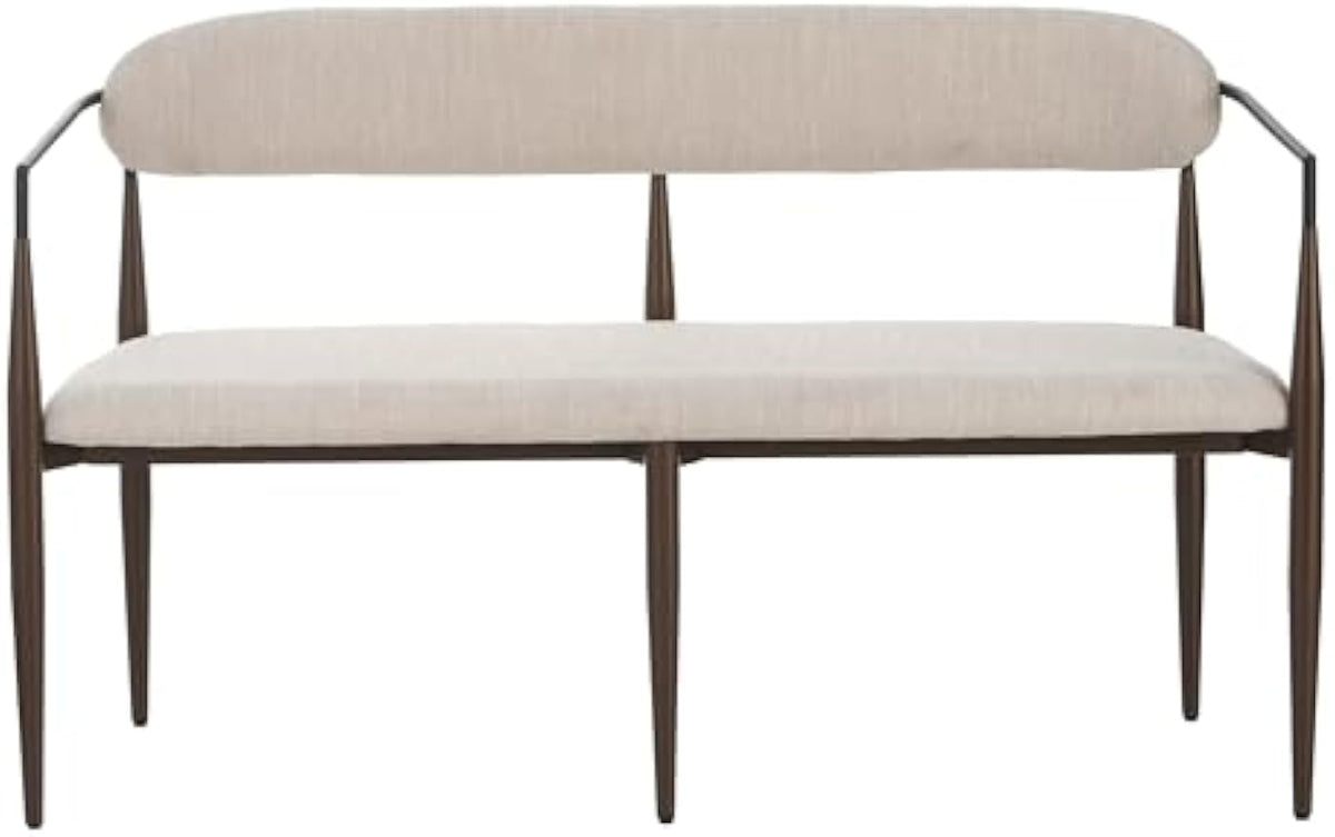 Modern Metal‑Frame Upholstered Loveseat Settee
