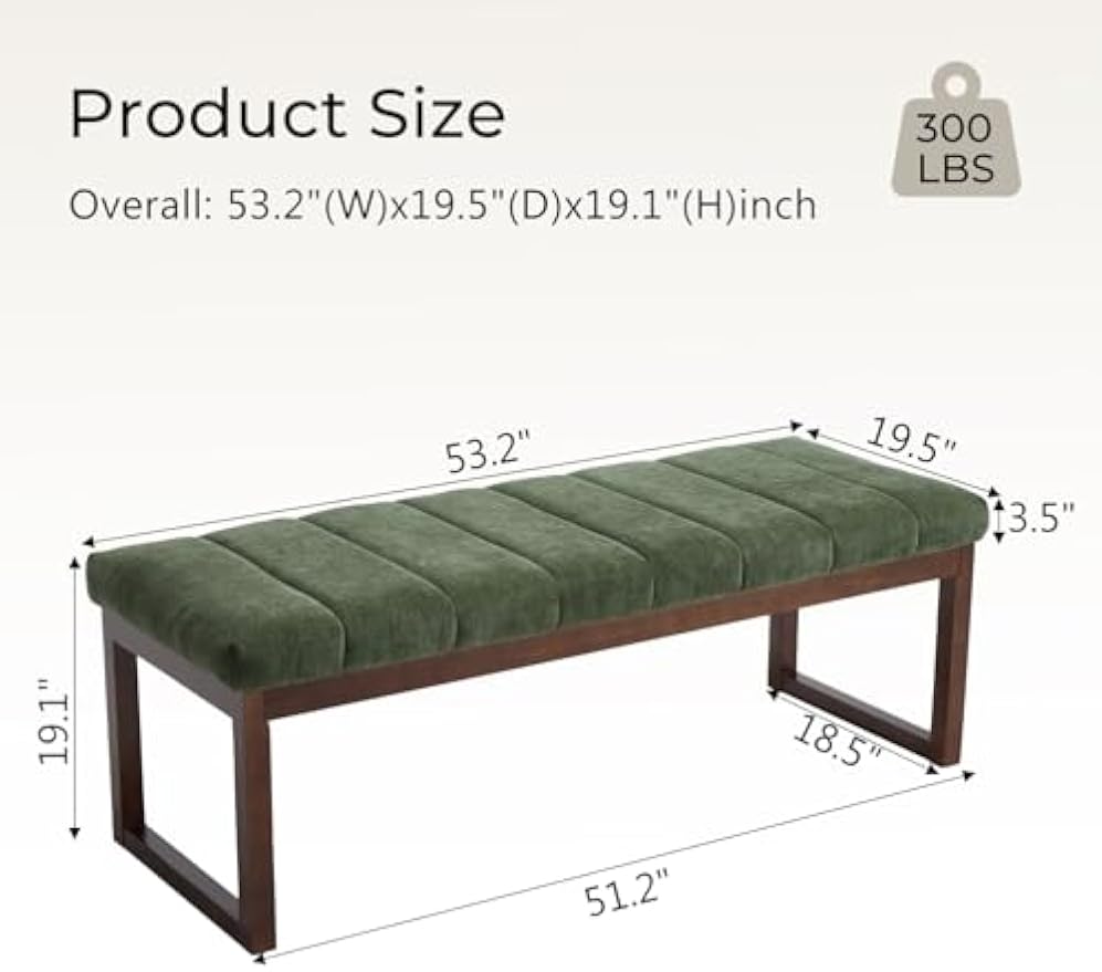 Modern Chenille Upholstered Bed Bench