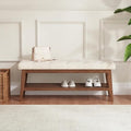 Linen Upholstered Storage Entryway Bench
