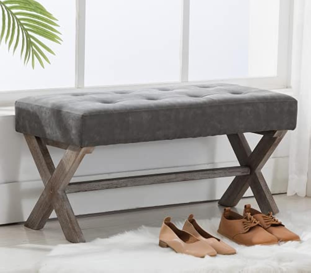 PU Leather Upholstered Entryway Bench