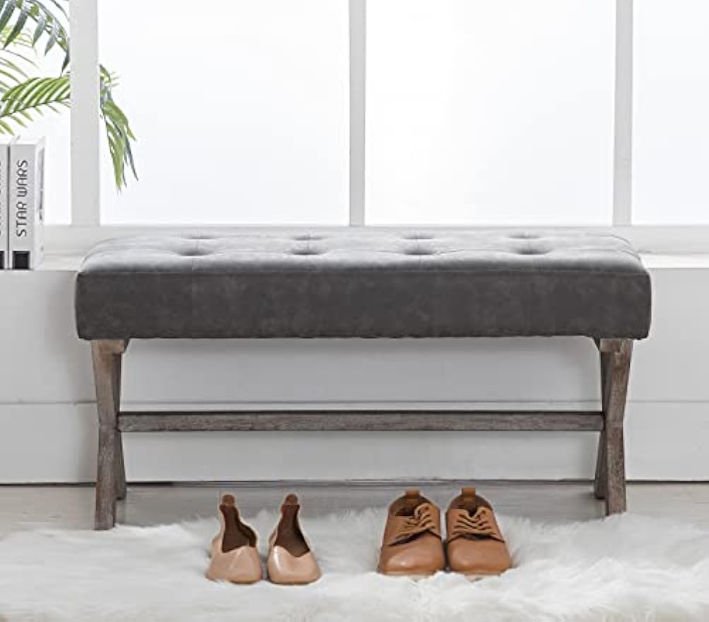 PU Leather Upholstered Entryway Bench