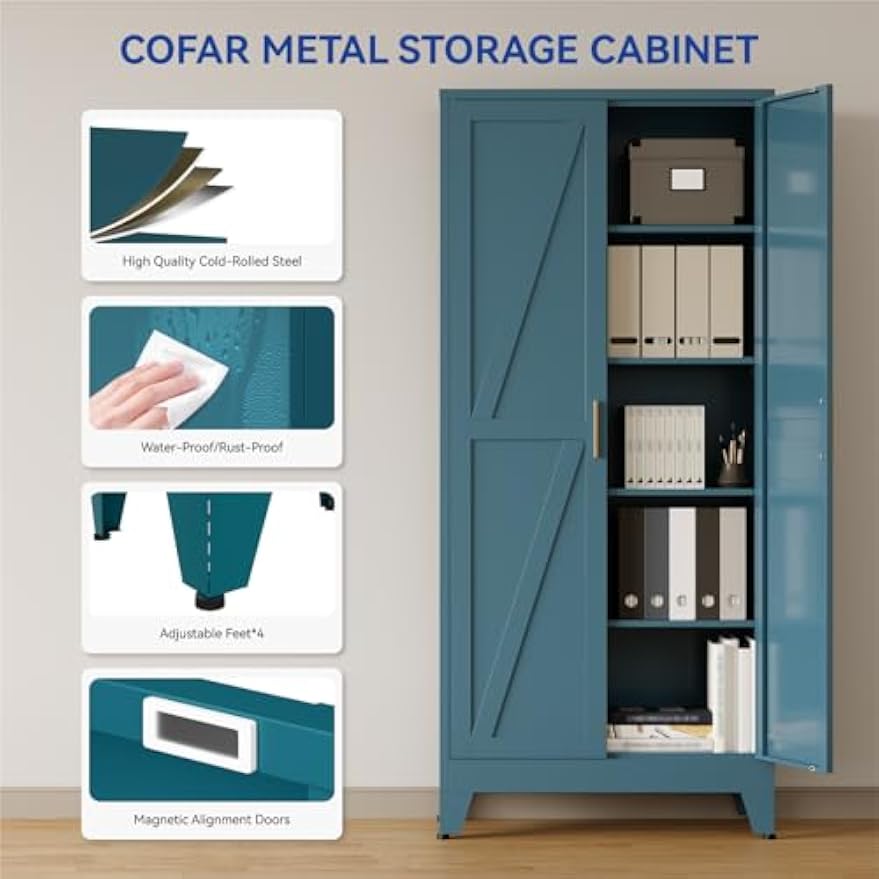 Farmhouse Metal Kitchen Pantry Cabinet