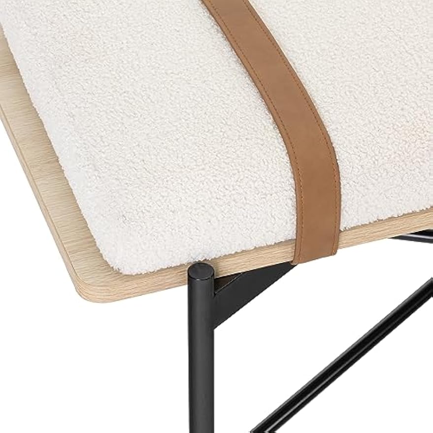 Boucle Upholstered Entryway Bench