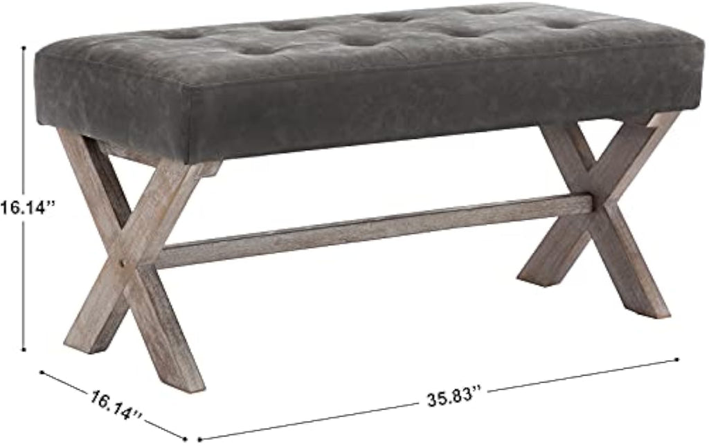 PU Leather Upholstered Entryway Bench