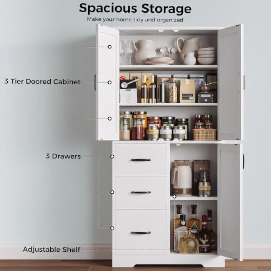 Modern Freestanding Kitchen Pantry Cabinet