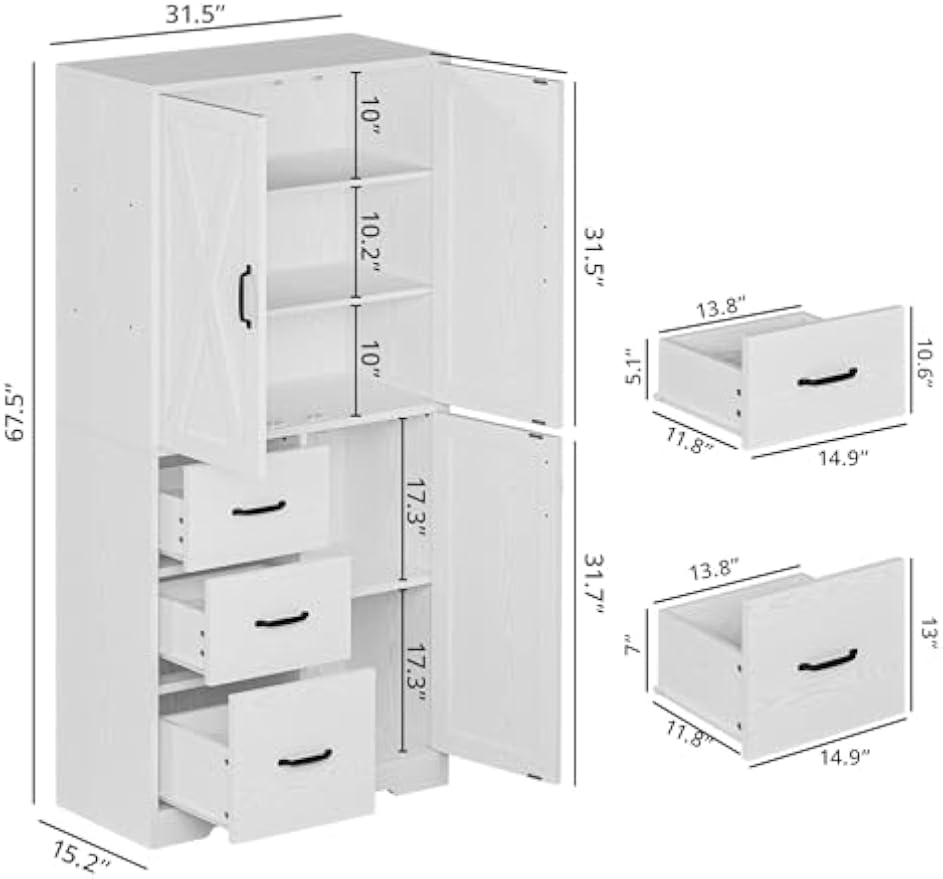 Modern Freestanding Kitchen Pantry Cabinet