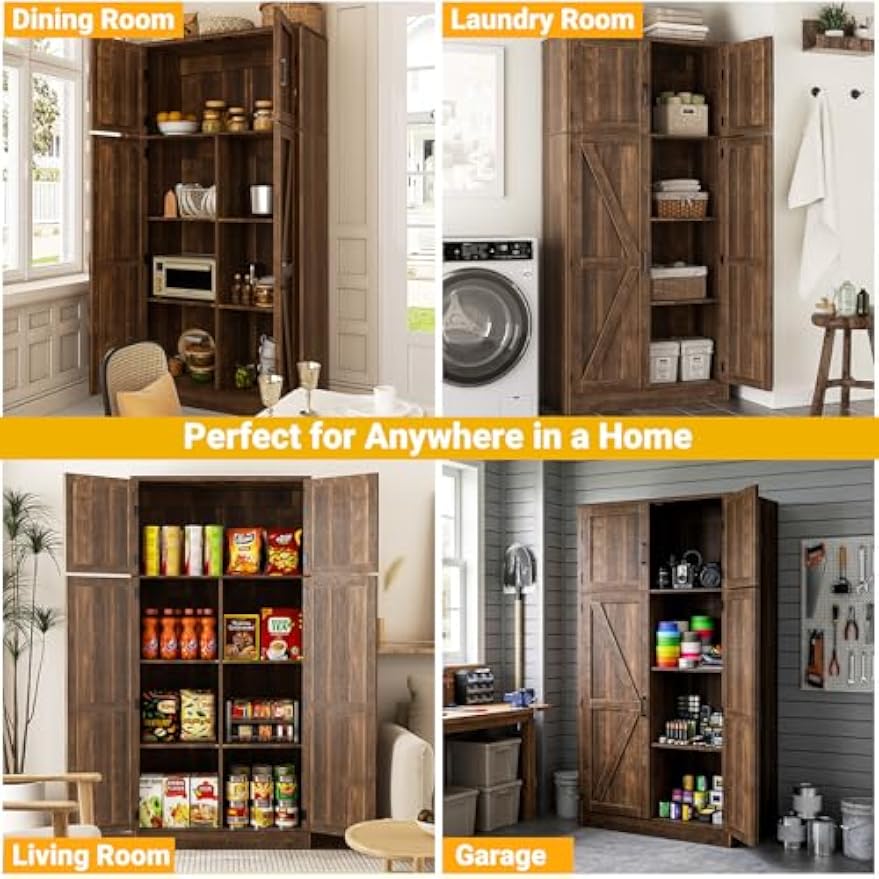 Farmhouse Tall Kitchen Pantry Cabinet