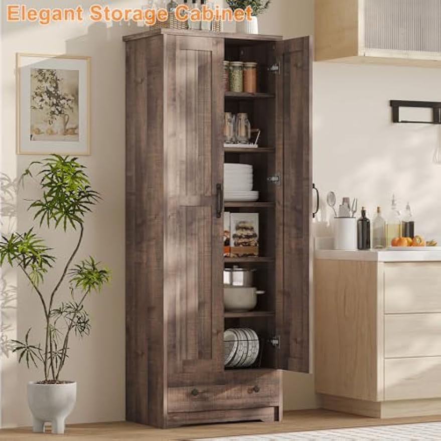 Tall Freestanding Pantry Storage Cabinet
