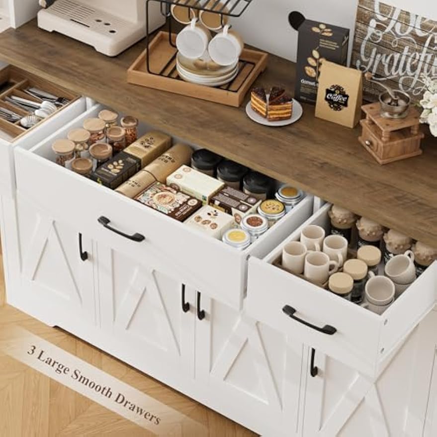 Farmhouse Kitchen Pantry Hutch Cabinet