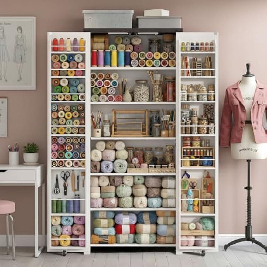 LED Craft Sewing Storage Cabinet