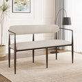 Modern Metal‑Frame Upholstered Loveseat Settee