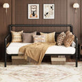 Metal Full‑Size Daybed Frame with Wooden Headboard