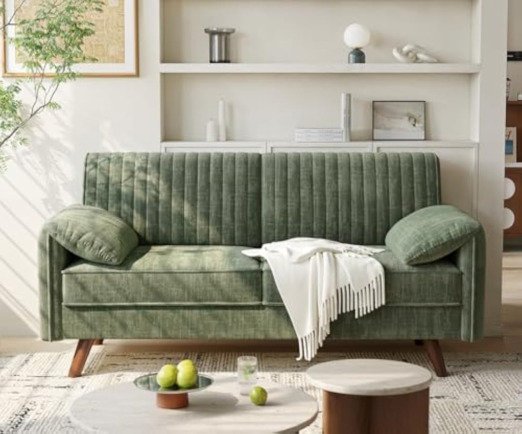 Modern Chenille Padded Loveseat Sofa