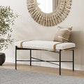 Boucle Upholstered Entryway Bench