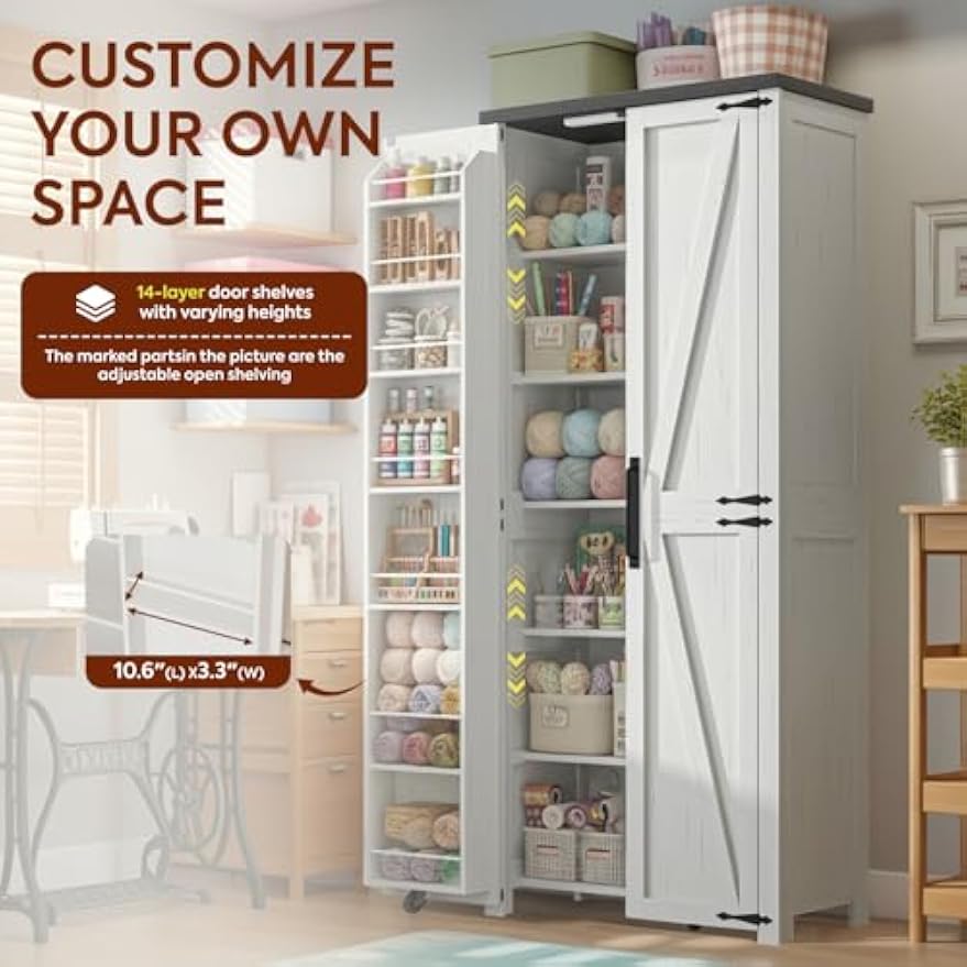 LED Craft Sewing Storage Cabinet