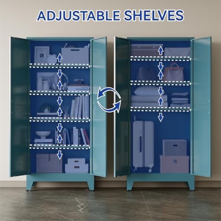 Farmhouse Metal Kitchen Pantry Cabinet