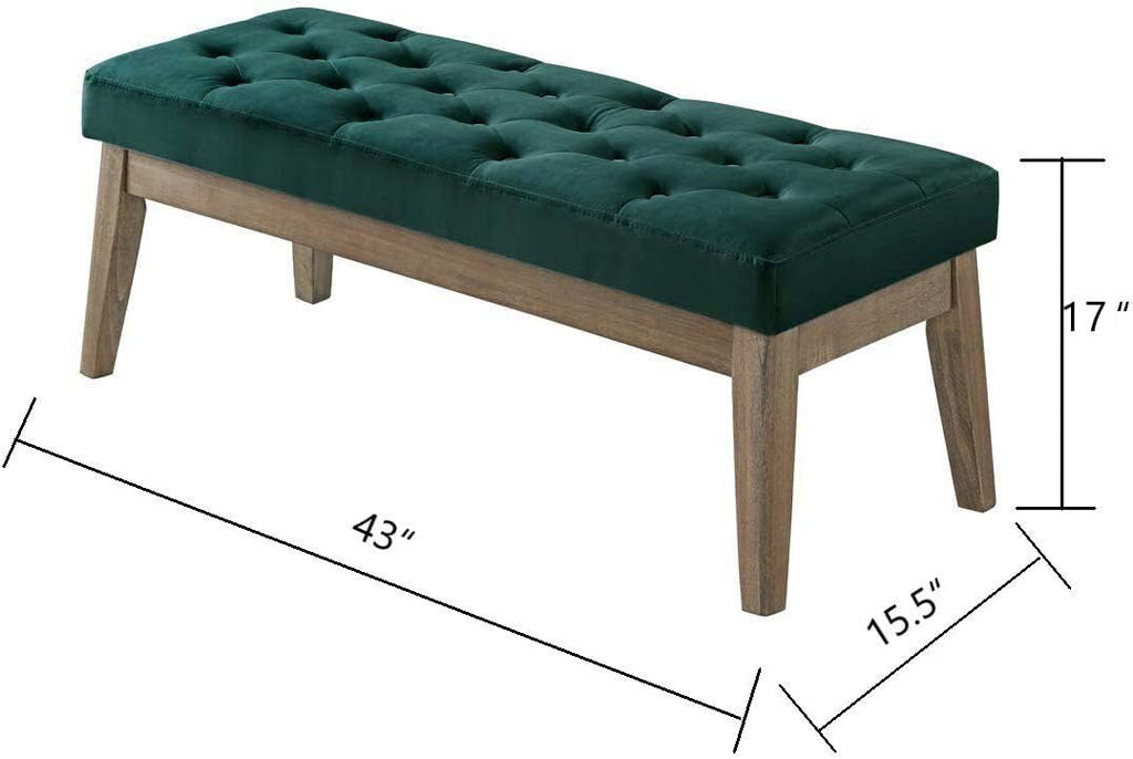 Tufted Velvet Upholstered Entryway Bench