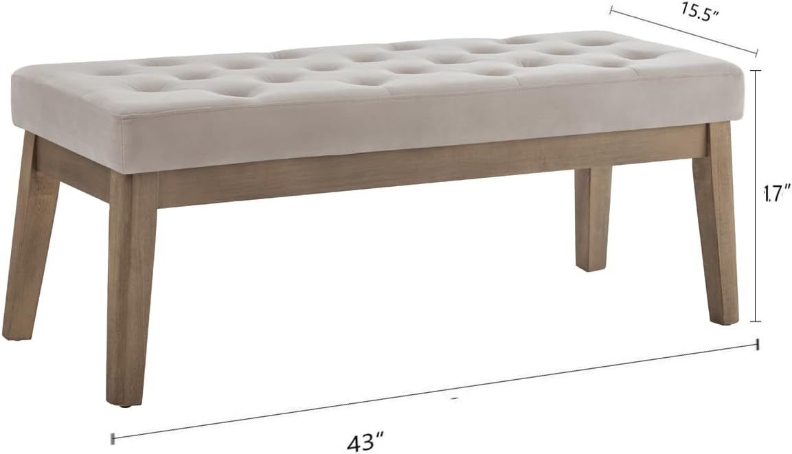 Tufted Velvet Upholstered Bench