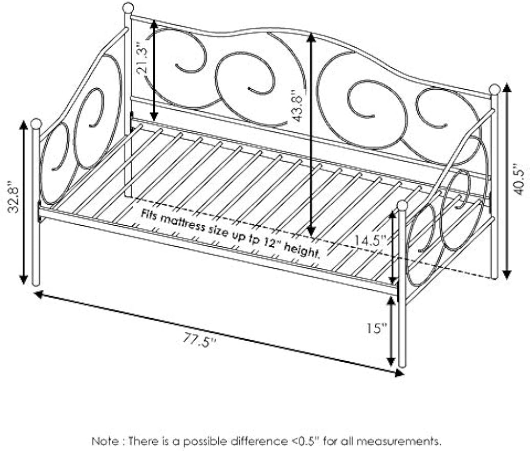 Metal Twin Daybed Platform Bed Frame