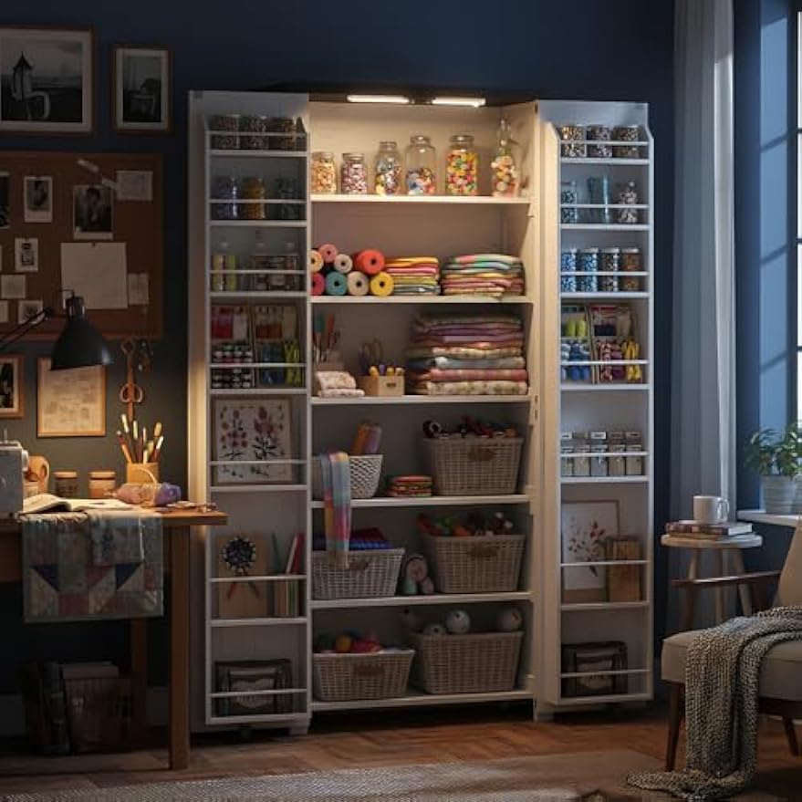 LED Craft Sewing Storage Cabinet