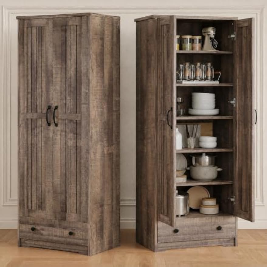 Tall Freestanding Pantry Storage Cabinet