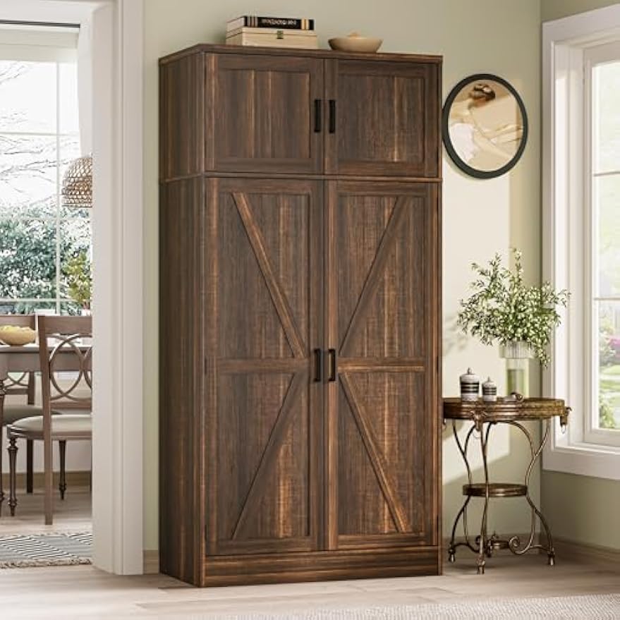 Farmhouse Tall Kitchen Pantry Cabinet