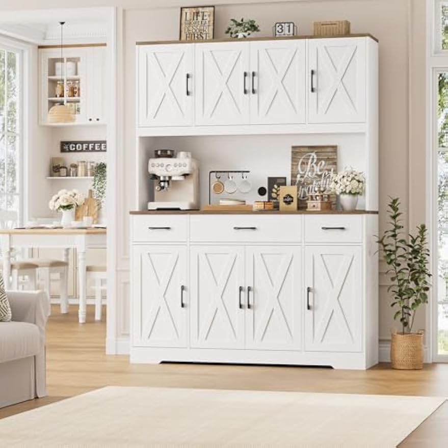 Farmhouse Kitchen Pantry Hutch Cabinet