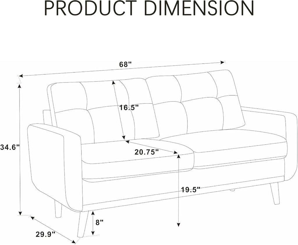 Modern Tufted Upholstered Loveseat Sofa