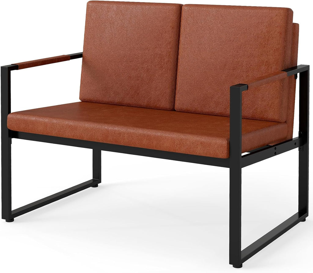 Modern 2‑Seater Metal‑Frame Loveseat Sofa
