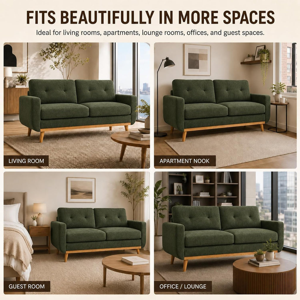 Modern Tufted Upholstered Loveseat Sofa
