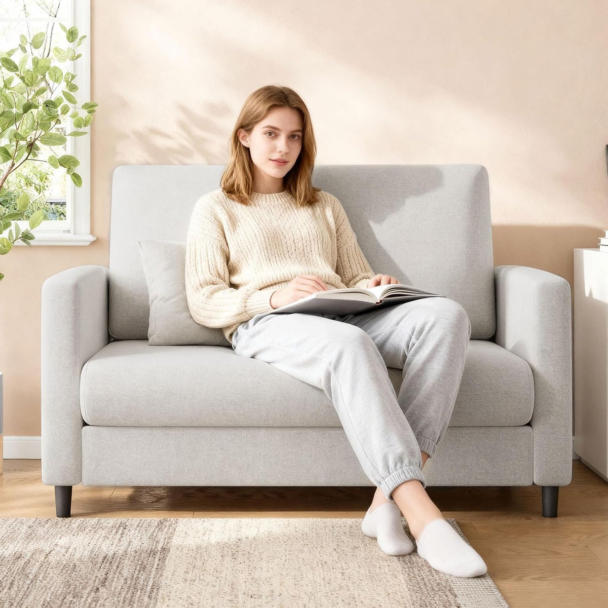 Mid‑Century Compact Loveseat Sofa