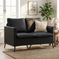 Mid‑Century Faux Leather Loveseat Sofa