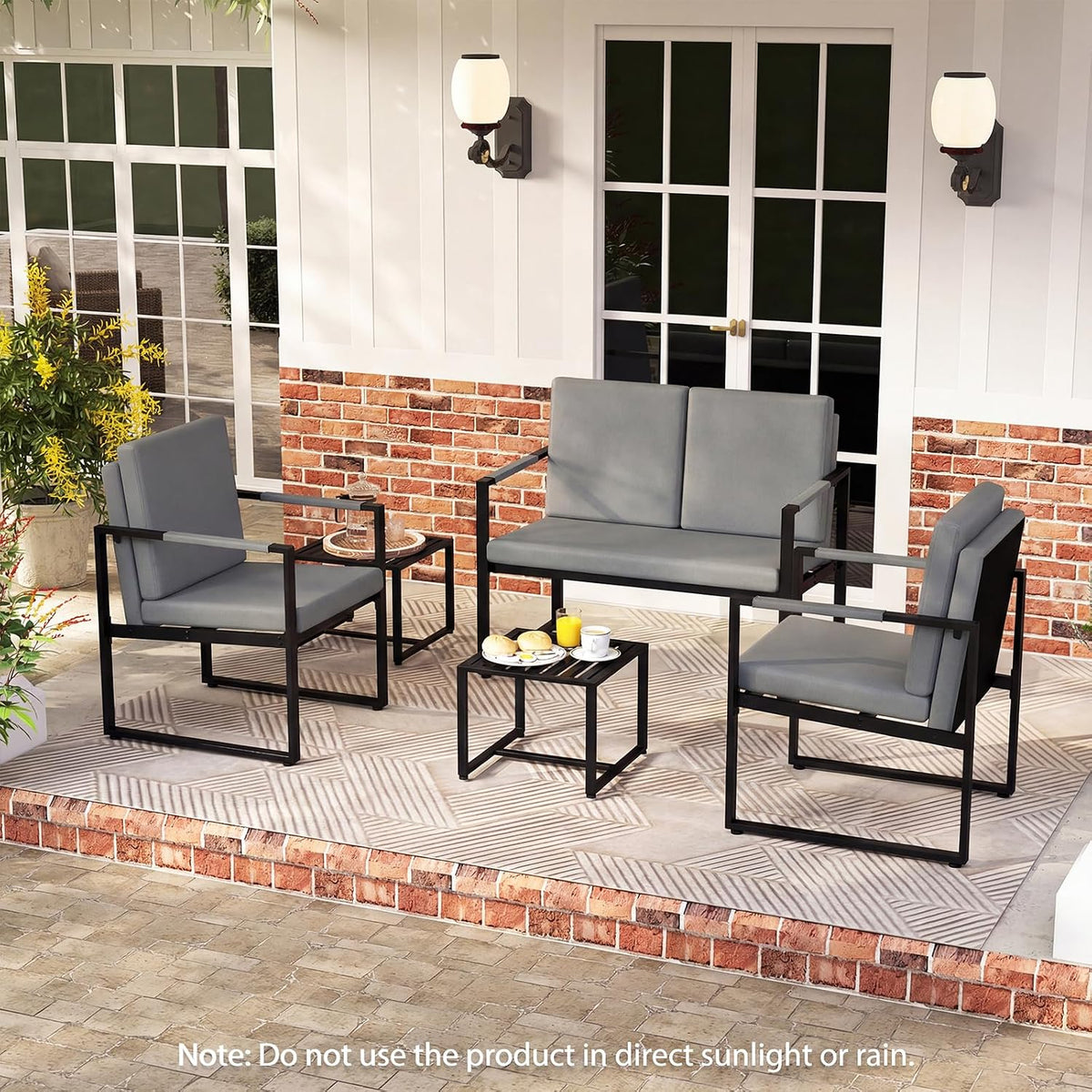 Modern Industrial Faux‑Leather Loveseat Sofa