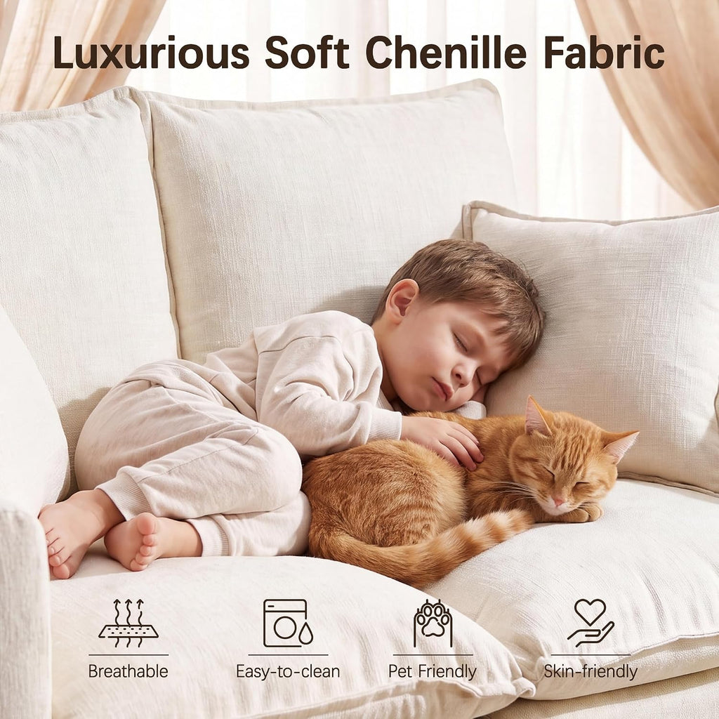 Modern Chenille Cloud Loveseat Sofa