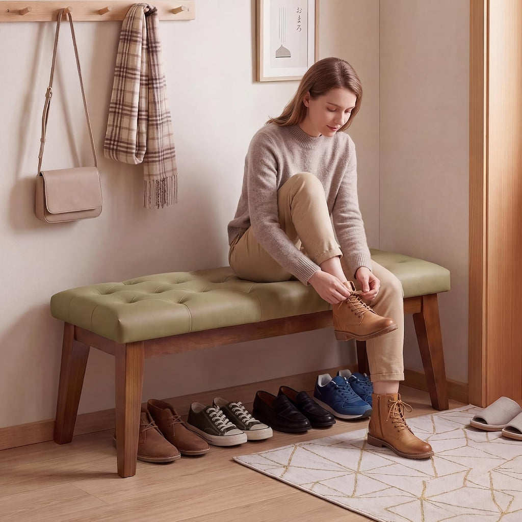 Tufted Upholstered Entryway Bed Bench