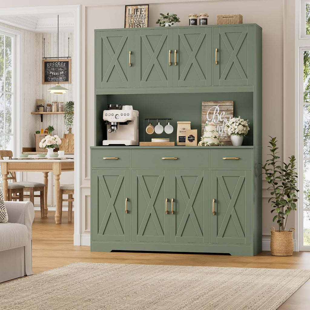 Farmhouse Kitchen Pantry Hutch Cabinet