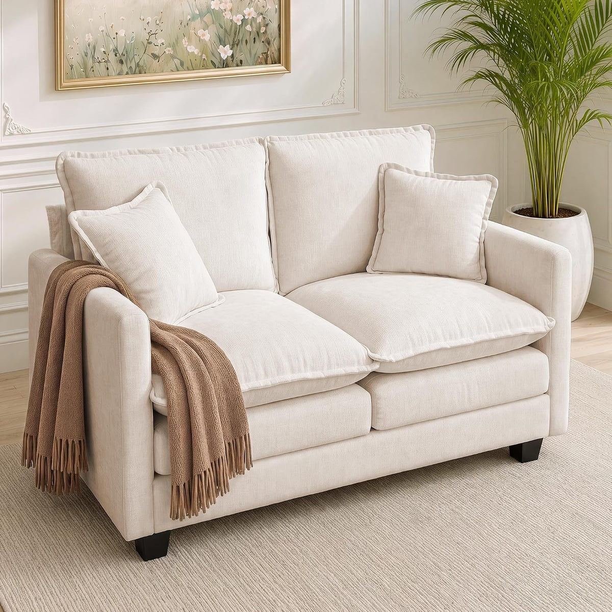 Modern Chenille Cloud Loveseat Sofa